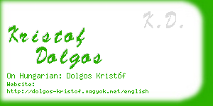 kristof dolgos business card