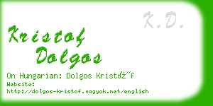 kristof dolgos business card